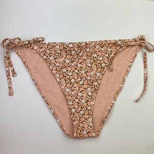 NWT Aerie | Floral Pink Tan Side Tie Cheeky Bikini Bottoms XXL